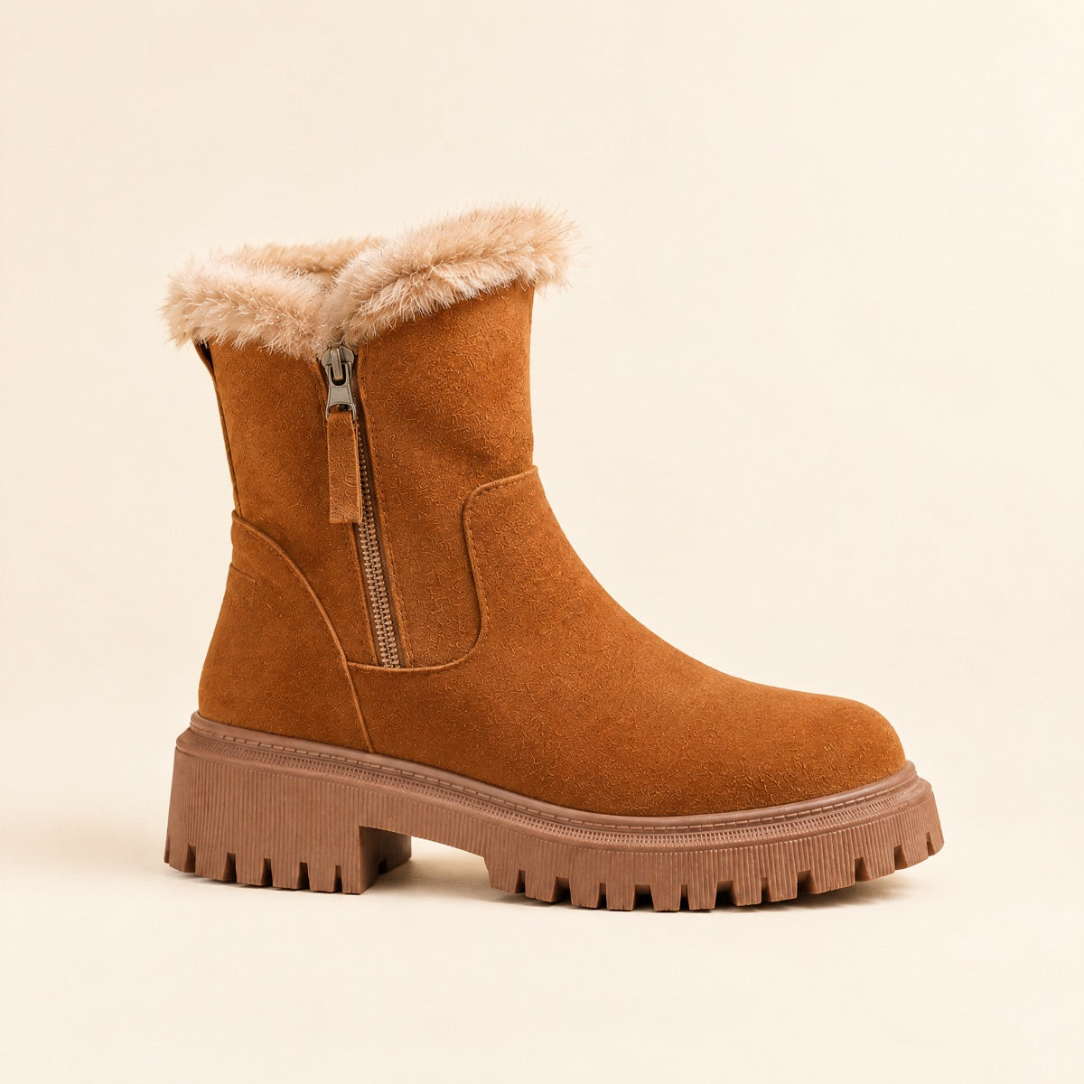 Stivaletto Cortina color cognac, vista laterale